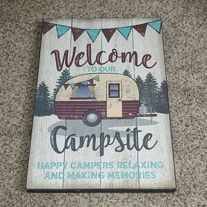Welcome to Our Campsite Sign